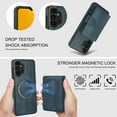 thumbnail image 3 of Decase for Samsung Galaxy A13 4G Flip PU Leather Back Cover with 2-in-1 Detachable Magnetic Wallet with 5 Card Slots Compatible Mag-Safe and RFlD Blocking Kickstand and Wireless Charging,Blue, 3 of 6
