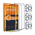 thumbnail image 1 of ccwonima for iPhone 16 Pro Screen Protector with Camera Lens Protector, [Military Grade Shatterproof], Top 9H+ Tempered Glass, Full Edge Coverage, Ultra Durable, with Easy Installation Tool [3+3 Pack], 1 of 1