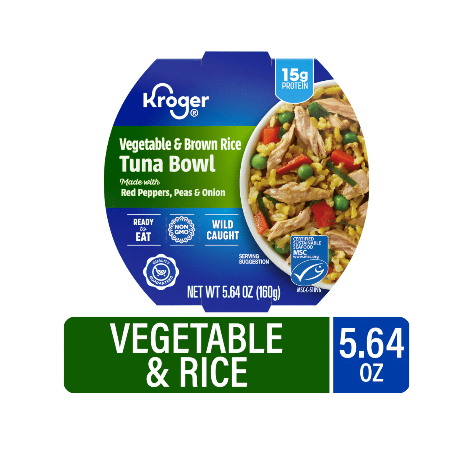 KG Vegetable & Brown Rice Tuna Bowl Ready to Eat 15g Protein Wild Caught MSC Certified Sustainable Seafood 5.64 oz , 3 Pack + Bonus