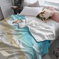 thumbnail image 4 of Fleece Blanket Blue Oceans Waves Blankets, Soft Cozy Warm Flannel Throw Blanket, Summer Brown Sandy Beaches Blanket for Bed Couch Sofa,40x60In, 4 of 9