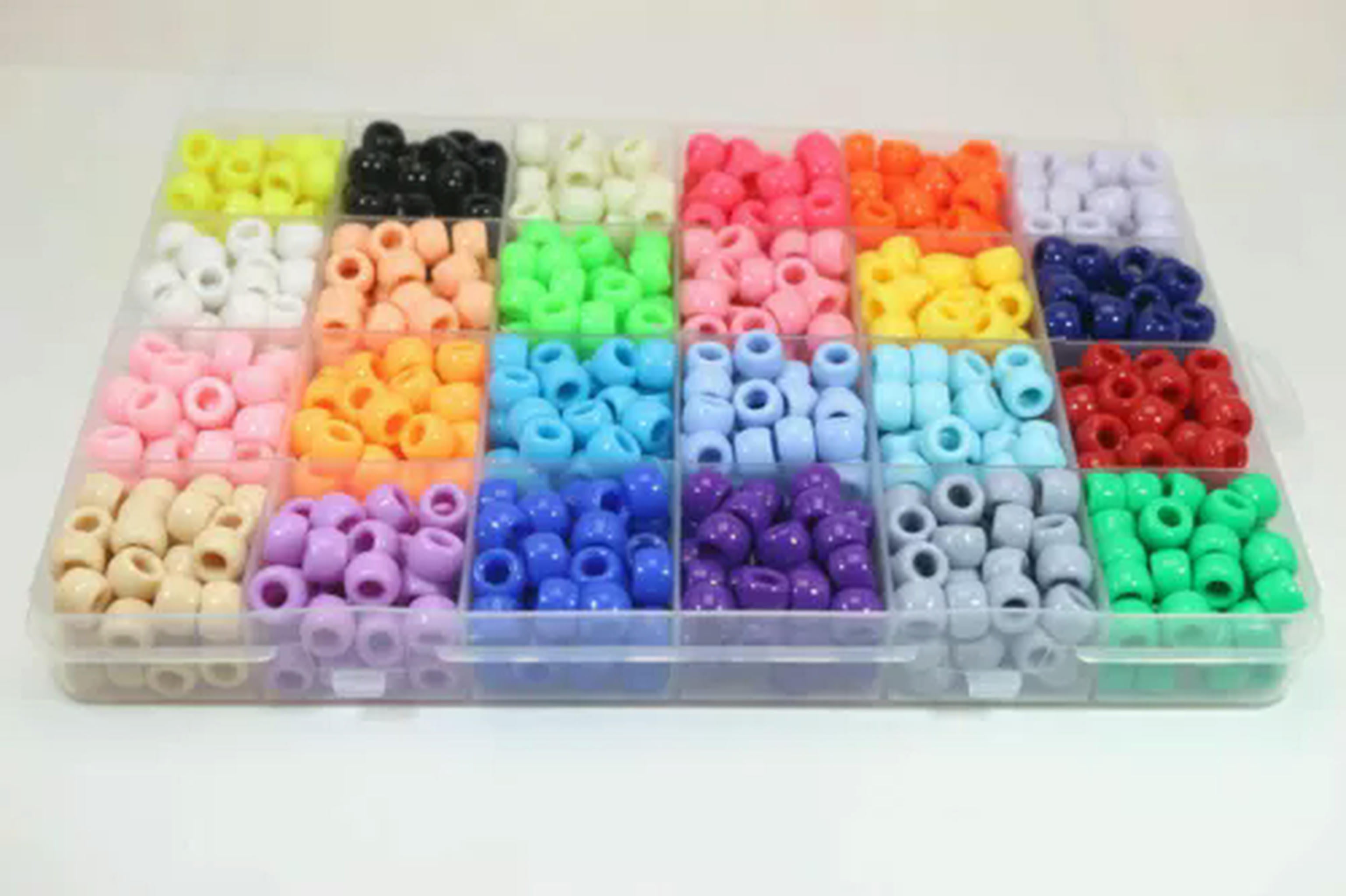 U8MO Craft DIY Acrylic Pony Beads Set 9X6mm 24 Color with Organizer Box for Bracelet-1# 720pcs Opaque Glitter Pearl...