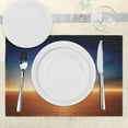 thumbnail image 3 of Ambesonne Scenery Place Mats Set of 4, Sunset Sky Moon Stars, Standard Size, Navy Yellow Orange, 3 of 6