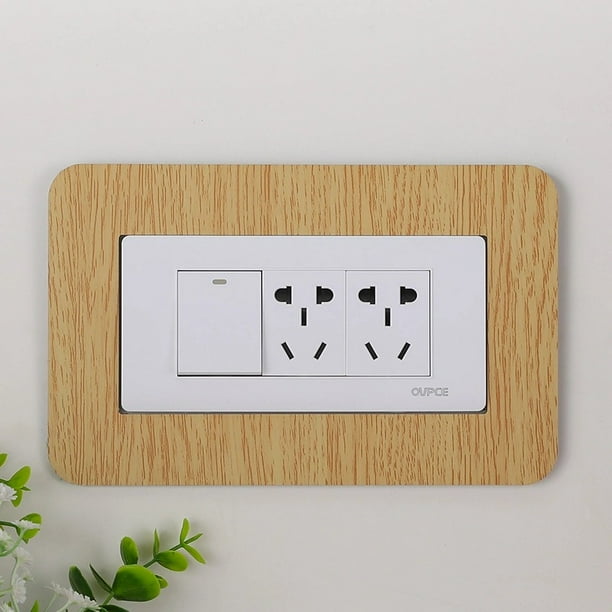 Pegatina decorativa para interruptor, cubierta protectora, luz de lujo, moderna, simple, de color sólido, placa de aluminio acrílico, marco de enchufe