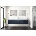 thumbnail image 4 of Navy Blue Double Bathroom Vanity 84 In. W X 22 D, White Quartz Countertop & Faucet - Two Spacious Compartments, Six Drawers, Open Cabinet For Storage Scratch And Stain Surface 84" 22" D Bath With, 4 of 4