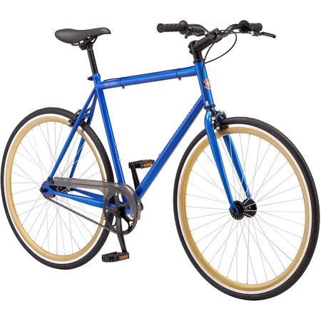 Schwinn Stites Fixie Adult Commuter Road Bike, Single-Speed, 58cm/Large Steel Stand-Over Frame, 700c Wheels, Flip-Flop Hub, White