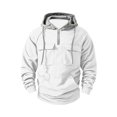 thumbnail image 5 of Sweatshirts for Men Hooded Quarter Zip Loose Pullover Winter Casual Patchwork Long Sleeve Sweatshirt with Pockets Daily Casual Athletic Wear, 5 of 7