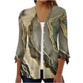 thumbnail image 1 of Femmes Cardigan 3/4 Manches Bouton vers le Bas Kimonos Légers Vêtements d'Automne Décontractés, 1 of 6
