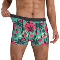 thumbnail image 3 of Men's Boxer Briefs, Red Bird palm trees Soft Comfy Mens Underwear Boxer Briefs Breathable With Widen Waist, 3 of 7