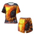 thumbnail image 2 of Yiaed Sunset Coast Sunflower Print Short Sleeve Pajama Sets for Women Casual Crew Neck 2 Piece Lounge Sets Women's Short-Sleeved Pajama-X-Large, 2 of 5