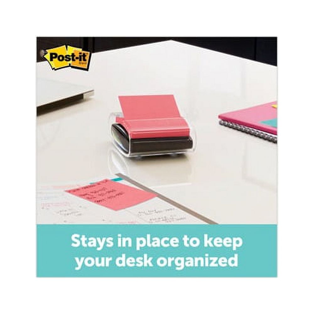 Post-it Pop-up Notes Super Sticky Pop-Up Notes Wrap Dispenser, 3 x 3, Black/Clear (WD330BK)