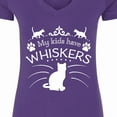 thumbnail image 4 of Inktastic My Kids Have Whiskers Cat Family Pets Women's V-Neck T-Shirt, 4 of 5
