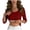 Wine, variant on Womens Summer Tops with Built in Bras Fashion Solid Color Crew Neck 3/4 Sleeve Ribbed Shirts Casual Blouses