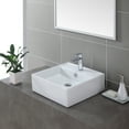 thumbnail image 4 of KRAUS Square Ceramic Vessel Bathroom Sink with Overflow in White and Pop-Up Drain in Chrome, 4 of 10