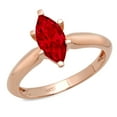 thumbnail image 7 of Solitaire Engagement Ring for Women - 1.5ct Natural Garnet in 14K Rose Gold Promise Ring, 7 of 7