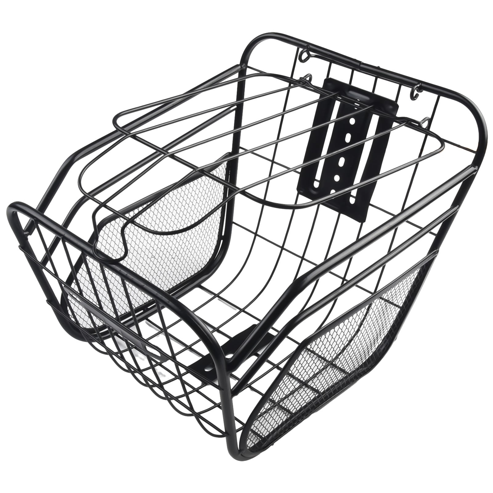 Tekuisi Electric Bicycle Basket Replacement Front Basket for Scooters E-Bike Storage Metal Frame 33X23X24cm Put Books Foods & Backpacks