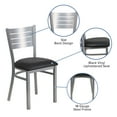 thumbnail image 5 of Flash Furniture HERCULES Series Silver Slat Back Metal Restaurant Chair - Black Vinyl Seat, 5 of 12