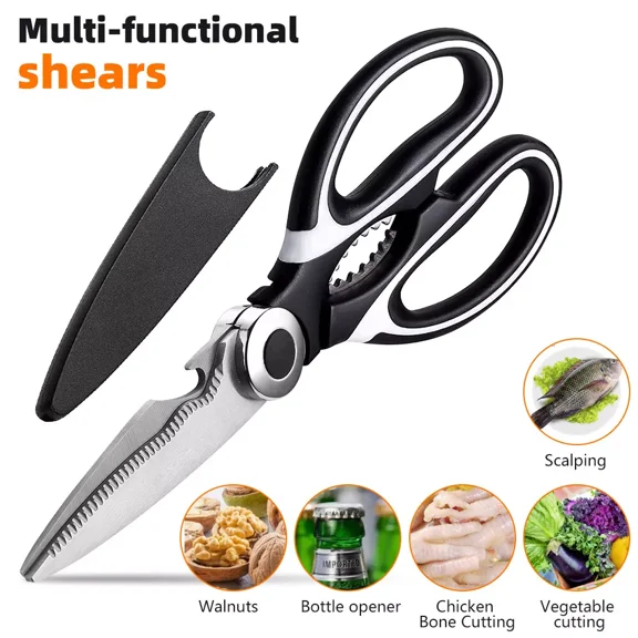 8" Kitchen Scissors Poultry Shears All Purpose Heavy Duty- Sharp Stainless Steel