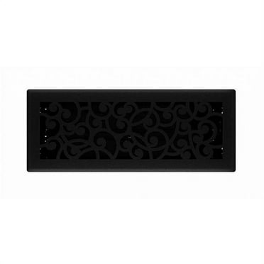 Imperial 4-inch x 12-inch Black Iron Wonderland Floor Register