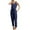 Navy, variant on gakvbuo Jumpsuits For Women Summmer Dressy Wedding Ladies Summer Fashion Casual Solid V-neck Lace Up Jumpsuit