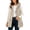 Beige, variant on QIYAGBSA Hooded Sherpa Fleece Vest for Women Button Down Jacquard Textured Sleeveless Oversized Mid Length Fall Winter Warm Coats with Patch Pockets