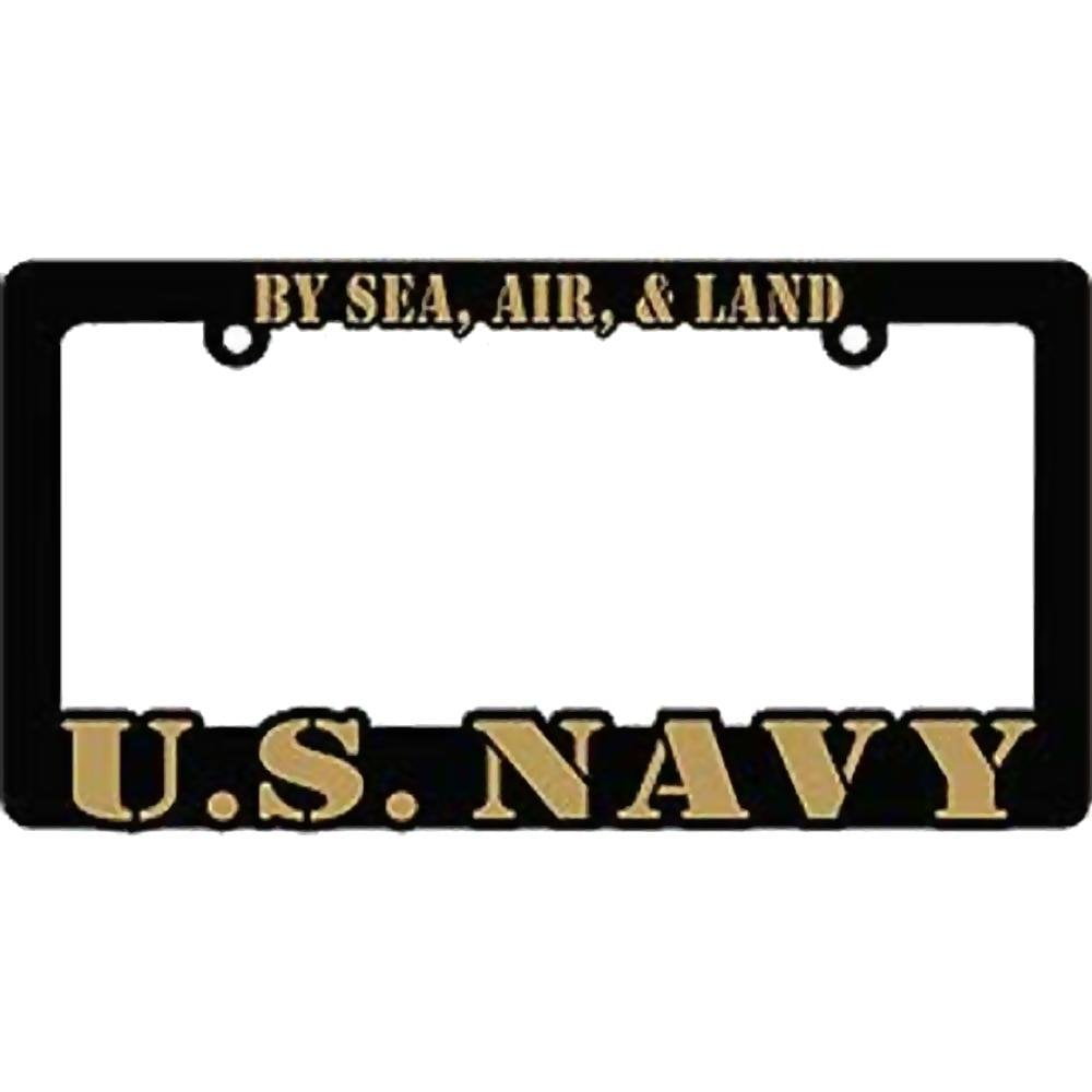I'M A PROUD NAVY AUNT Metal License Plate Frame Tag Border Two Holes 