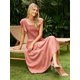 thumbnail image 3 of Vestido de verano con volantes misiales de manga corta A Line Rust XS para mujer, 3 of 7