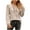 Khaki, variant on Womens Tops Plus Size $15,Women's Fashion Solid Color V-neck Button Selvedge Long Sleeve T-shirt,Navy,M