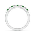 thumbnail image 2 of ANGARA Natural Square Emerald and Princess Diamond Semi Eternity Wedding Ring in 14K White Gold for Women (Size-2.2mm) | May Birthstone, Anniversary, Jewelry Gift for Women | Natural Emerald Ring, 2 of 10