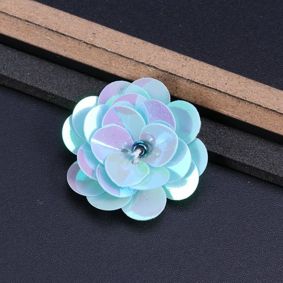 Minkissy Blue Flower Sequins for Craft Embellishment Handmade Sewn Garment Accessories