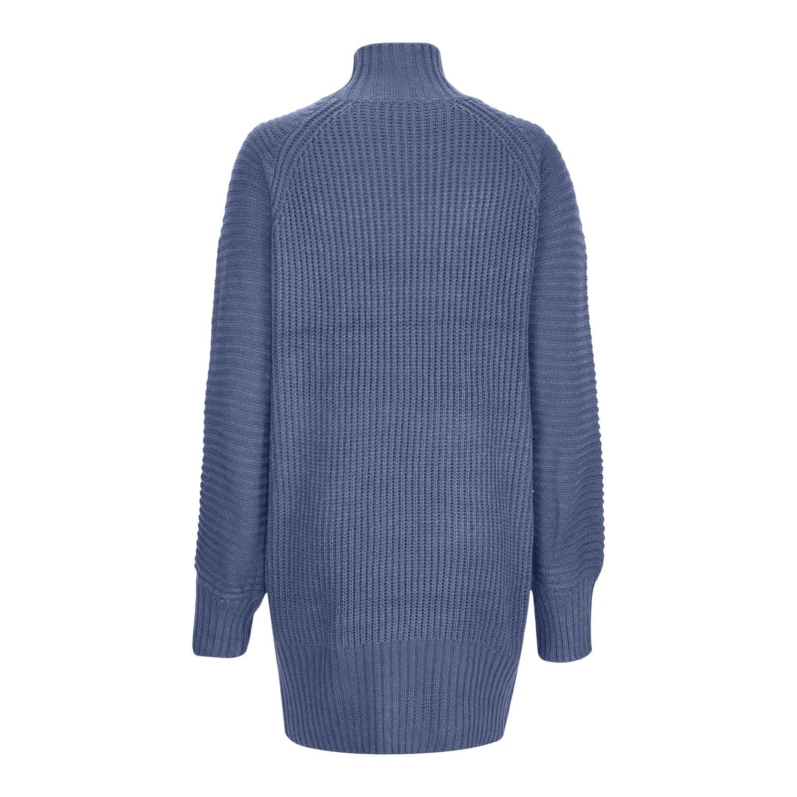 Karight Women's Turtleneck Textured Lantern Sleeve Ribbed Knit Dress  Pullover Oversized Sweater Dresses - Walmart.com