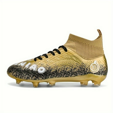 FLTHDD Pro Elite High Top Football Boots - Breathable  Anti-Skid  Lace-Up  Professional Outdoor Soccer Cleats for Teenagers - Unisex  Comfortable  Durable  High-Quality FG Football Shoes