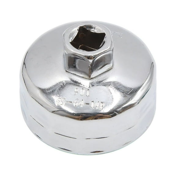 Unique Bargains 14 Flutes 64-65mm Inner Dia Stainless Steel Car Oil Filter Wrench Cap Tool Remover