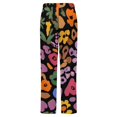 thumbnail image 6 of Floral Leopard Print Abstract Art Winter Female Pants Flannel High Waist Women Pants Lady Warm Straight Leg Plush Trousers, 6 of 7