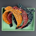 thumbnail image 4 of Women Bunny Ears Headbands Knotted Wide Bow Bowknot Turban Headbands Headwraps Polka Dot Hair Band For Gir, 4 of 5