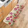 thumbnail image 5 of Kitchen Rugs and Mats,Country Tulip Flowers Red Purple 2 Piece Anti Fatigue Area Runner Rug Set Comfort Standing Floor Mat,Pastoral Botanical Retro Linen Non Slip Absorbent Doormats for Laundry, 5 of 6