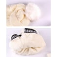 thumbnail image 5 of PIKADINGNIS Women Girls Warm Winter Hats Gloves Set Soft Knitted Fuzzy Thick Pom Pom Bearies Fleeze Lined Slouchy Cap, 5 of 6