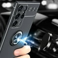 thumbnail image 3 of for Samsung Galaxy S23 Ultra Case with Ring Holder Kickstand [Support Magnetic Car Holder] Heat Dissipation Soft TPU Shockproof Frosted Back Protective Case for Galaxy S23 Ultra 5G, Black+Blue, 3 of 9