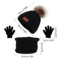 thumbnail image 4 of GRNSHTS Toddler Gloves, 3Pcs Kids Winter Beanie Hat Scarf Gloves Set, for 1-5 Years Old Boys Girls, Knit Thick Warm Fleece Lined Thermal Sets (Black), 4 of 5