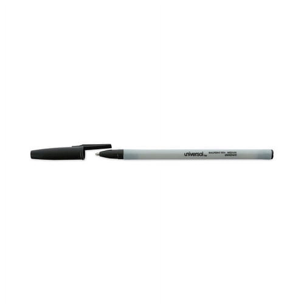 Business Source Ballpoint Stick Pens, Fine Pt, Light Gray Barrel, Black - View #9