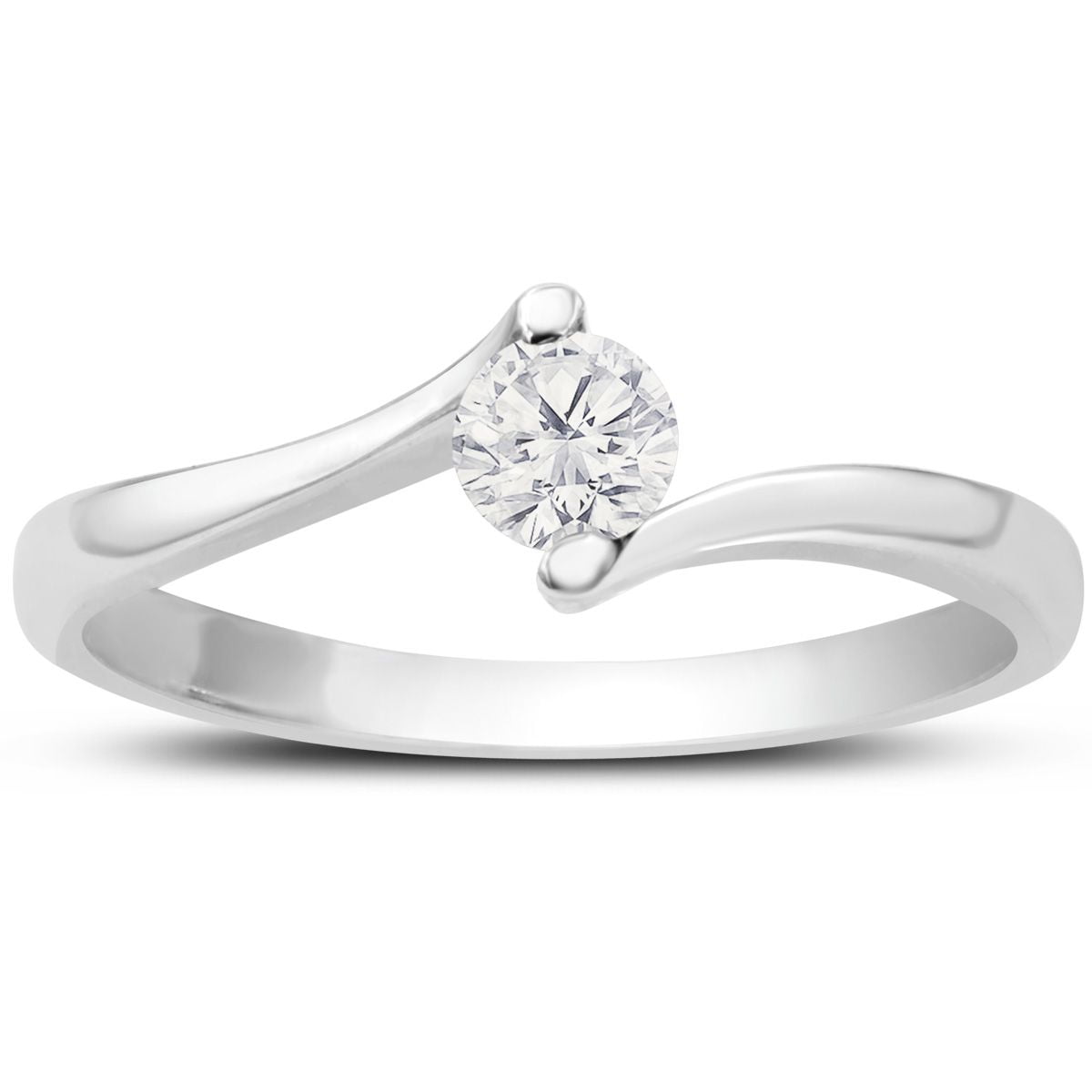 SuperJeweler Diamond Solitaire Promise Ring In White Gold For Women