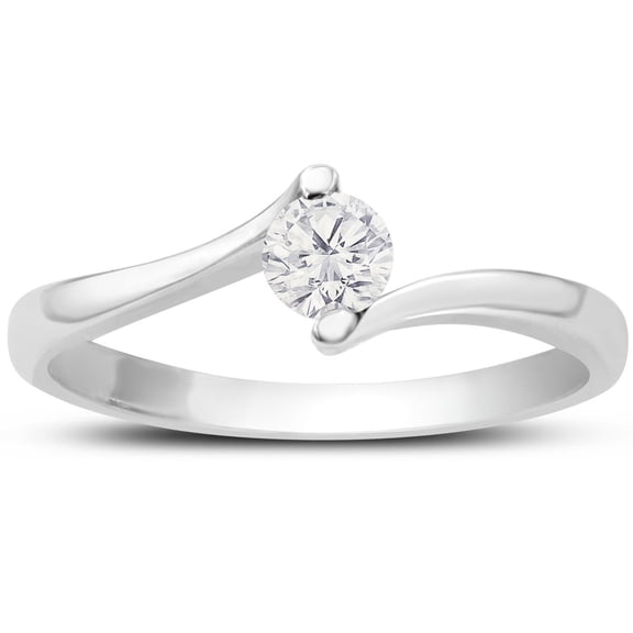 SuperJeweler Diamond Solitaire Promise Ring In White Gold For Women