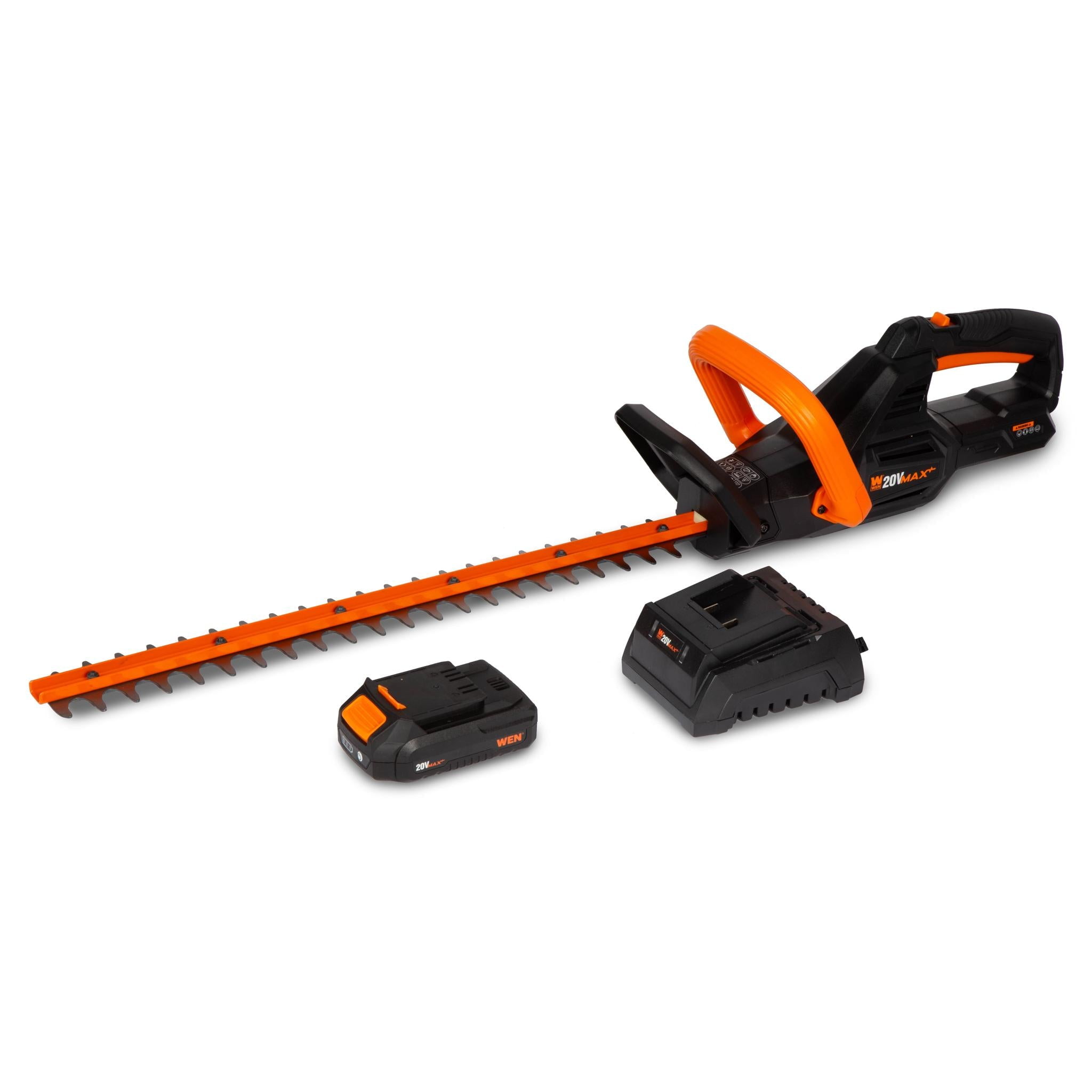 WEN 20V Max Cordless Hedge Trimmer, String Trimmer and Leaf Blower Combo Kit with 4Ah Battery and charger (20VK3HTB)