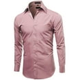thumbnail image 2 of Omega Italy Men's Long Sleeve Dress Shirt Solid Color Regular Fit 25 Colors, 2 of 5