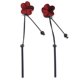 thumbnail image 2 of Pendientes colgantes de rosa de cadena larga, pendientes colgantes de barra vertical negra, pendientes colgantes para mujer, 2 of 8