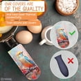 thumbnail image 4 of BaHomeck Pot Handle Holder Covers 4Pcs, Bird On Background Of Flowers Image Non Slip Heat-Resisting Pan Handle Covers For Home Kitchen Baking Cooking BBQ Cookwares,6×3In, 4 of 5