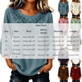 thumbnail image 3 of Tnhcen Women Boho Blouse 3/4 Puff Sleeve Floral Embroidered Top Round Neck Casual Loose Fit Solid Color A Line Summer Spring Shirt for Women Daily Vacation, 3 of 3
