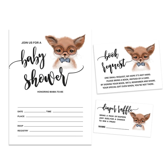 Inkdotpot Set Of 30Fox Baby Shower Invitations-Diaper Raffle Tickets And Baby Shower Book Request Cards Jungle Animals Invites Its A Boy Its A Girl