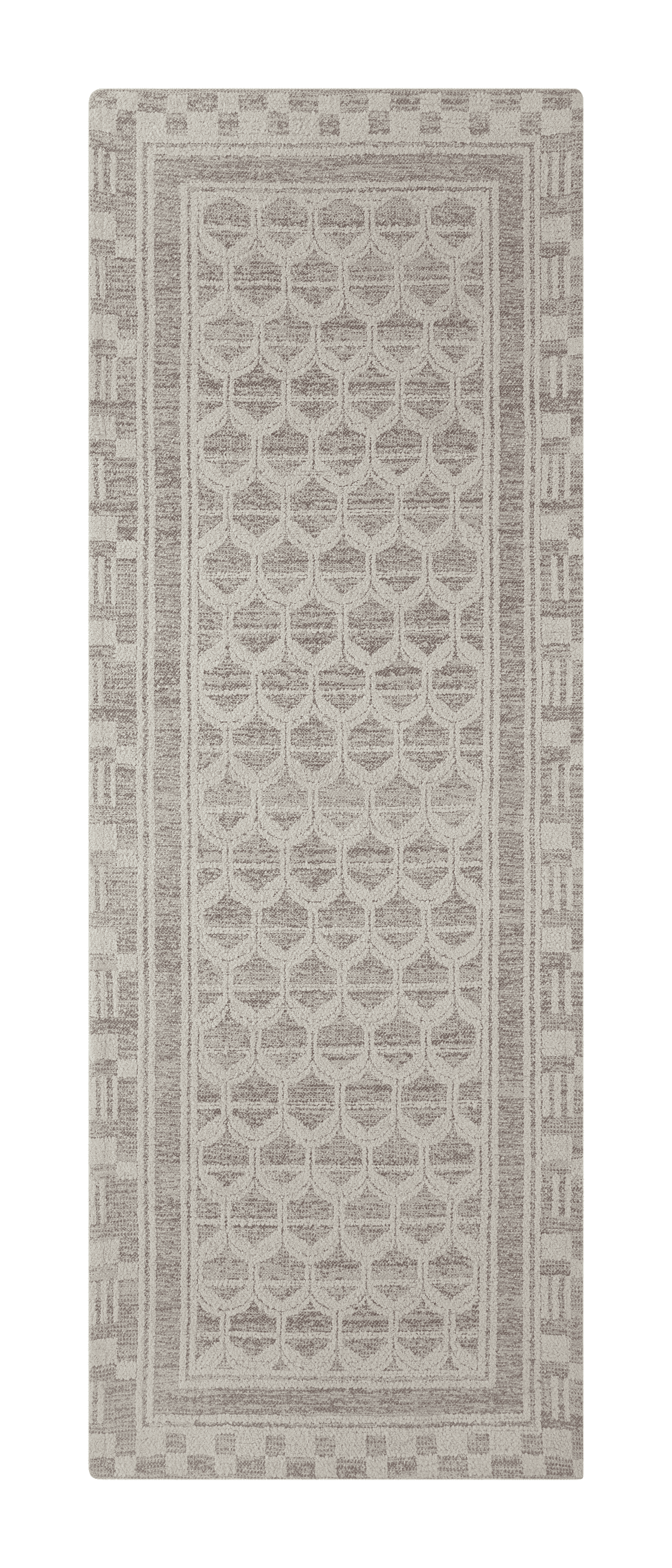 (2 pack) Better Homes & Gardens Gray Border Tight Geo Indoor 30" x 84" Runner Rug