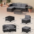 thumbnail image 3 of Outsunny Ensemble de Mobilier de Jardin 5 Pcs avec Coussins, Gris, 3 of 10