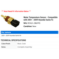 thumbnail image 2 of Water Temperature Sensor - Compatible with 2001 - 2009 Hyundai Santa Fe 2002 2003 2004 2005 2006 2007 2008, 2 of 2